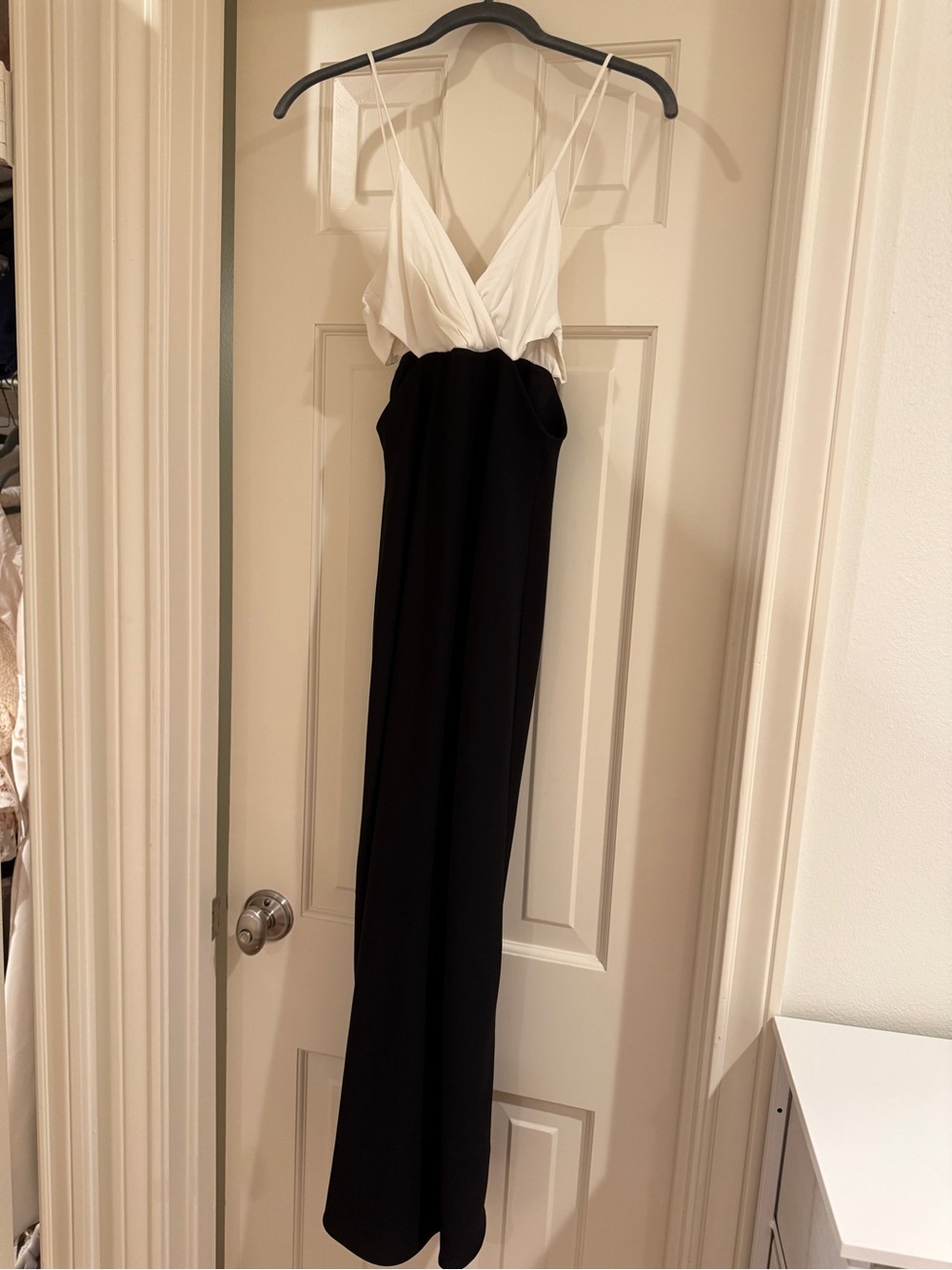 Zara Black and White Spaghetti-Strap Maxi Dress